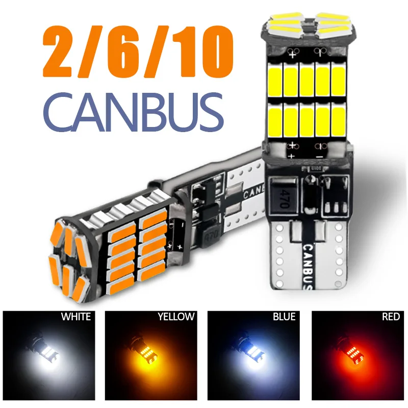 

2/6/10Pcs 194 T10 LED Signal Lamp W5W Led Canbus No Error 26SMD For Car Reverse Light Interior Accessories Door Lamp 6000K IP67