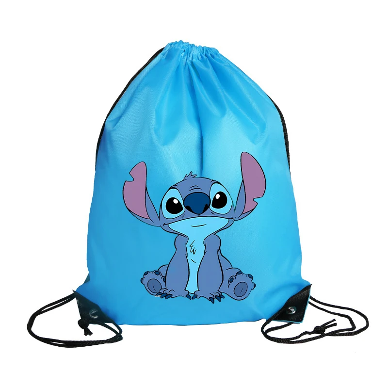 Disney Stitch borsa con coulisse Cartoon Sports zaino impermeabile Bundle Pocket Anime Terylene borse da basket bambini regali carini