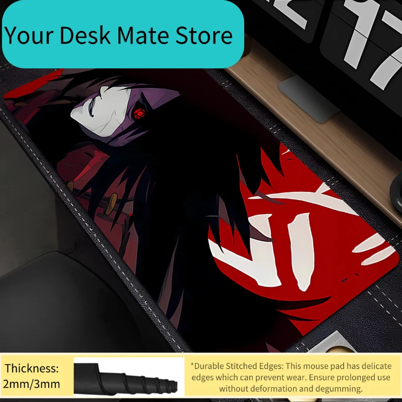 Mauspad Naruto Madara Uchiha Anime Gaming-Zubehör Mauspad Gamer XXL Komplett Computer-Tastatur-Schreibtischunterlage Varmilo Tischunterlage