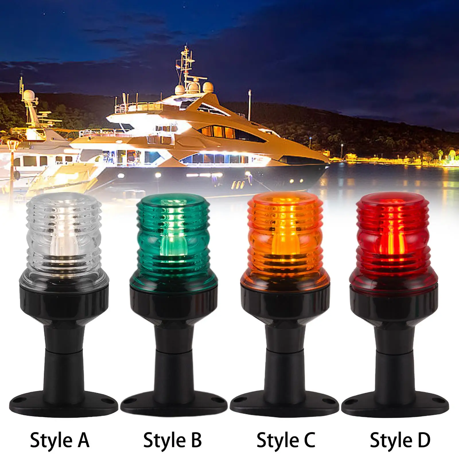 Marine Boat Navigation Signal Light Durable Easy Install Deck Mount LED Lamp