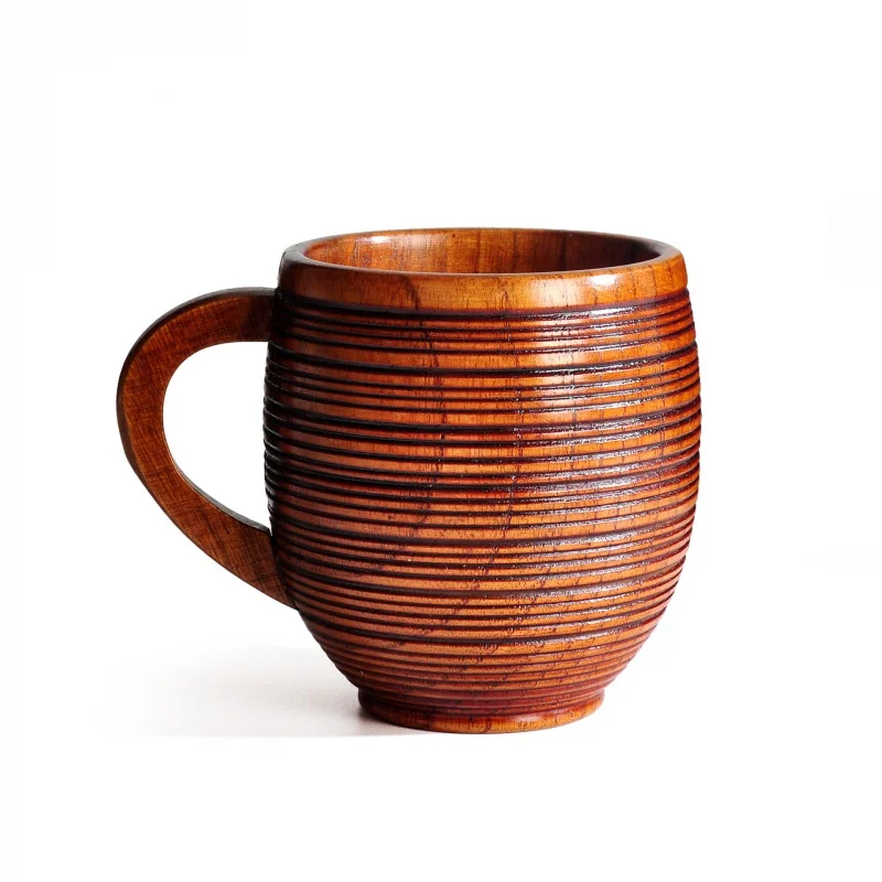 Wooden Handmade Natural Big Belly Cups  Spruce   Wood Cups Beer Tea Water Coffee Milk  Cup Kitchen Bar Drinkware for Kitchen