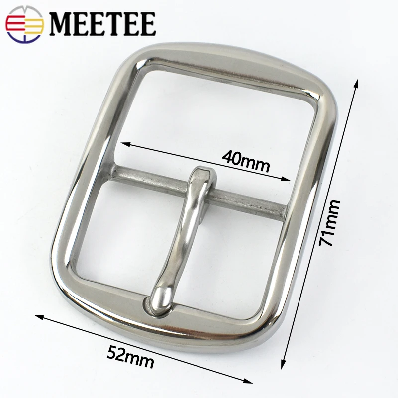 Meetee 40*52mm Stainless Steel Pin Belt Buckles Men\'s Leisure Waistband Buckle DIY Jeans Clothes Belts Decor Sewing Accessories