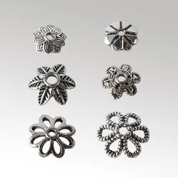 925 Sterling Silver Bead Caps, Oxidized Silver Flower Spacer Bead End Caps For Jewelry Making Bulk, DIY Jewelry Accessories