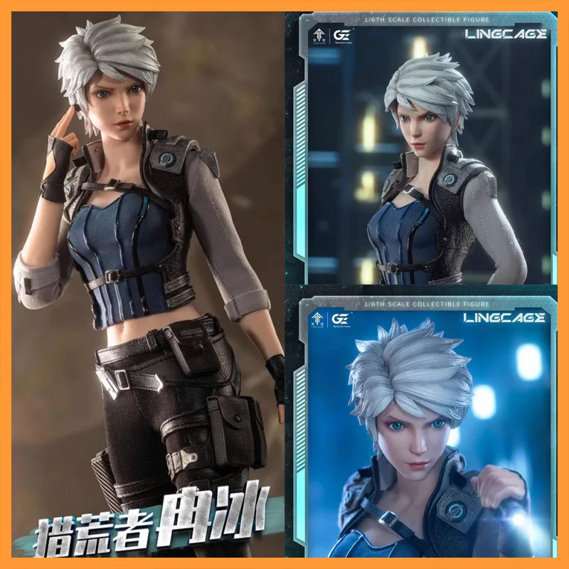 Genesis Emen 1/6 Scale LLRB-01 Handsome Free Spirited Female Soldier With Short White Hair Fit 12inch Action Figure Model Toys