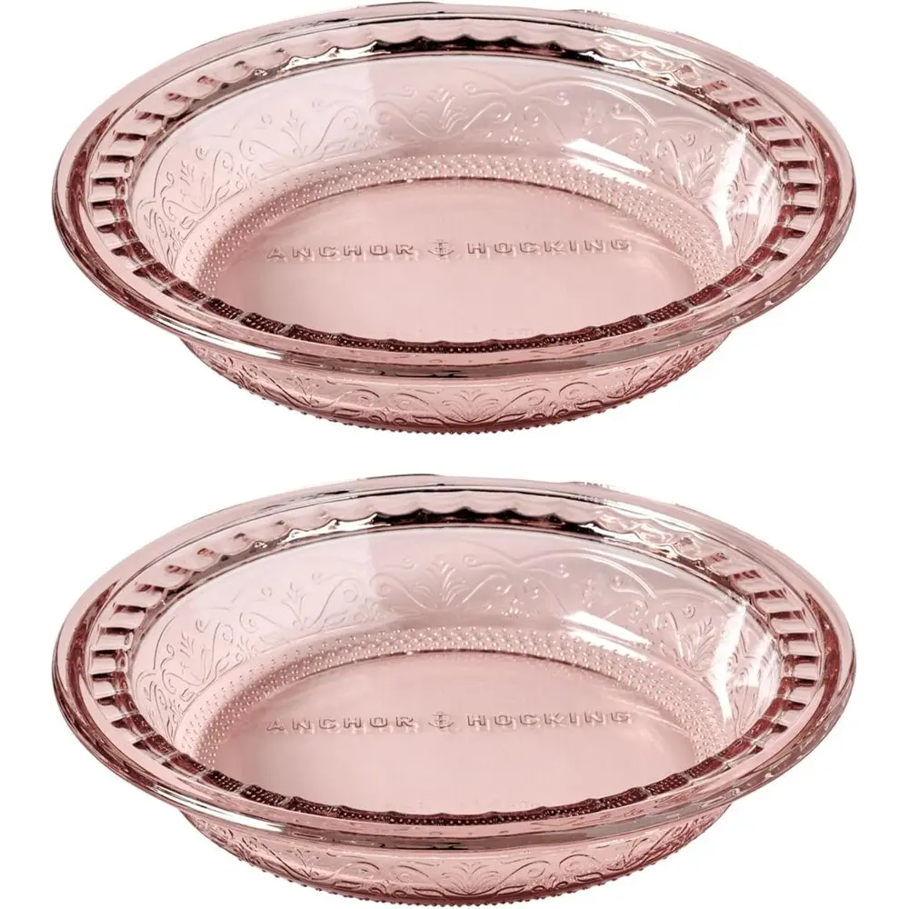 

2 шт., 9,5 тарелки для пирогов с тиснением розового лаврового цвета — можно мыть в духовке и в посудомоечной машине