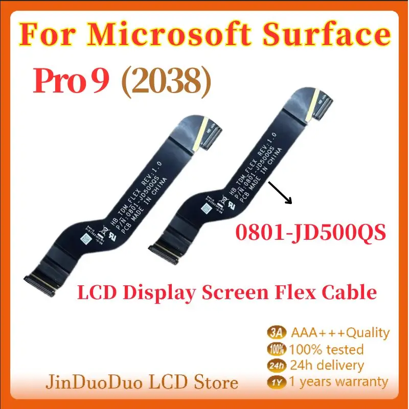 Original LCD Flex Cable For Microsoft Surface Pro 9 2038 LCD Cable Flex Cable 0801-JD500QS Connectors Replacement Fast Shipping