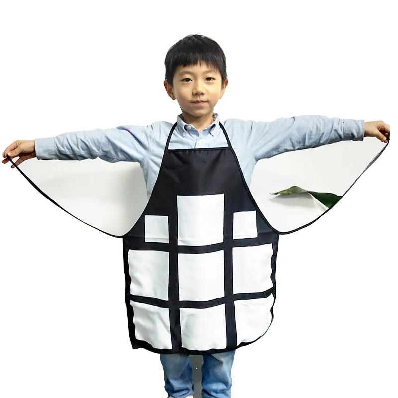 Kostenloser Versand 20 stücke 100% Polyester Sublimation Kid Schürze Küchen rohlinge für kunden spezifischen Druck