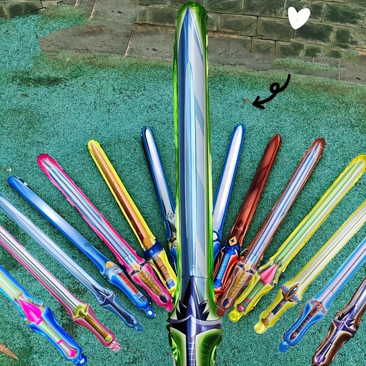 24Pcs Mixed Birthday Party Balloon Decoration Inflatable Sword Celebrate Refueling Stick Balloon Cheering Rave Festival Balloons