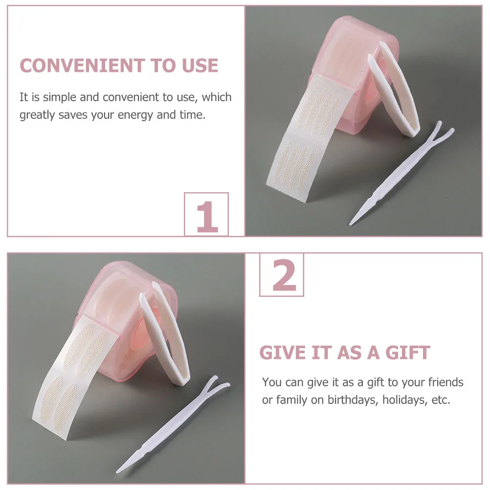 3 Rollen Augenlid-Shaping-Aufkleber, Spitze, doppelte Augenklappen, wiederverwendbar, Make-up-Zubehör, natürlicher Look, Beauty-Tool für Frauen