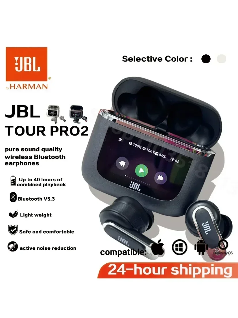 Originele JBL Tour PRO 2 True Wireless Bluetooth Oordopjes Stereo Earbuds sport Hoofdtelefoon met Smart LCD Scherm HK versie - afbeelding 2