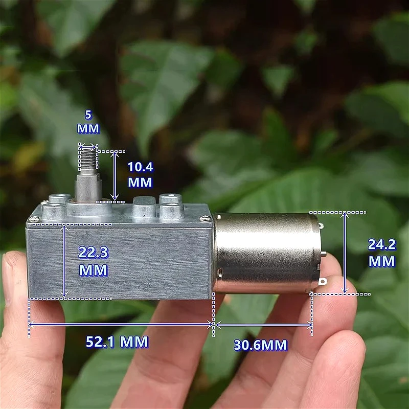 

JGY370 Mini Turbo Worm Gear Reducer Motor 12V 2.5RPM Slow Speed High Torque Self-Locking Screw Shaft for DIY Robot Toy