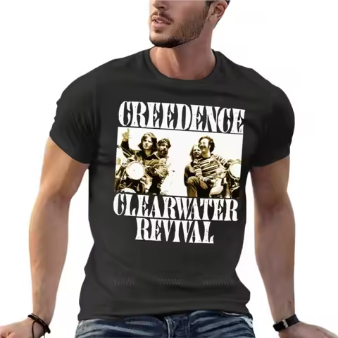 Creedence Clearwater Revival Bikers Oversize T Shirt Funny Men'S Clothes 100% Cotton Streetwear Big Size Top Tee