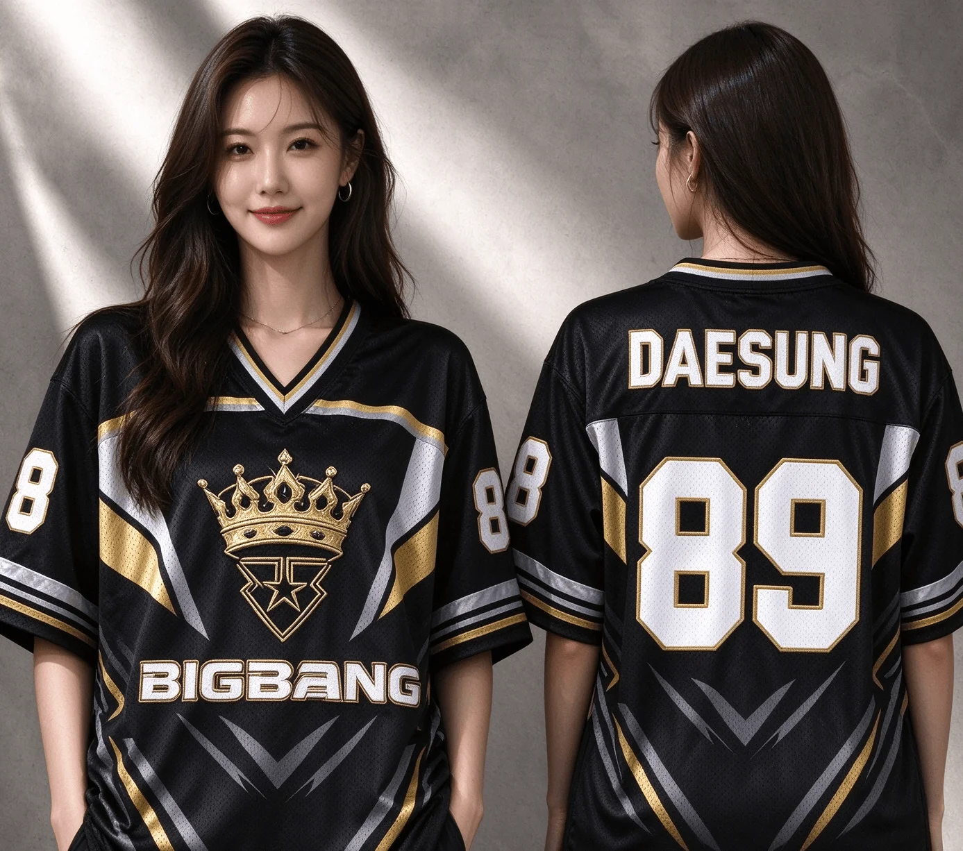 Women's 2026 World Tour Mixed Mesh Jersey Short Sleeve T-Shirt G-Dragon Concert Fan Apparel Family Matching 20th Anniversary