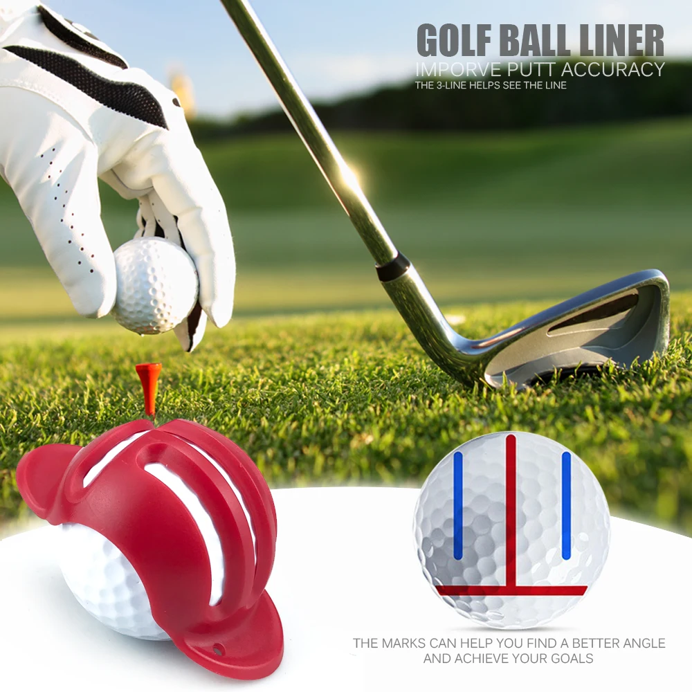 T Type Golf Ball 3 Line Marker Stencil Marker Pen Golf Putting Positioning Aids Outdoor Tool Golf Accessories