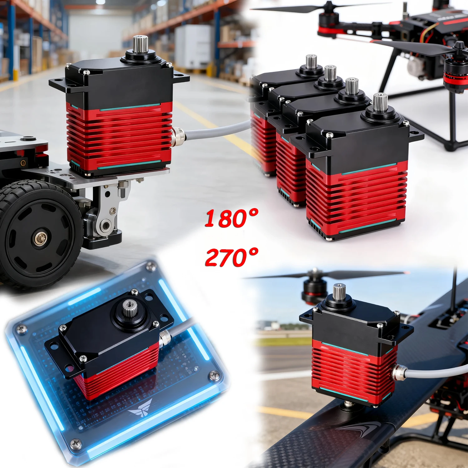 DSservo DES150 High-Torque 180 ° /270 °   Motoren Servo 150 kg digitales Servo IP67 wasserdicht für ferngesteuerte Flugzeugroboter