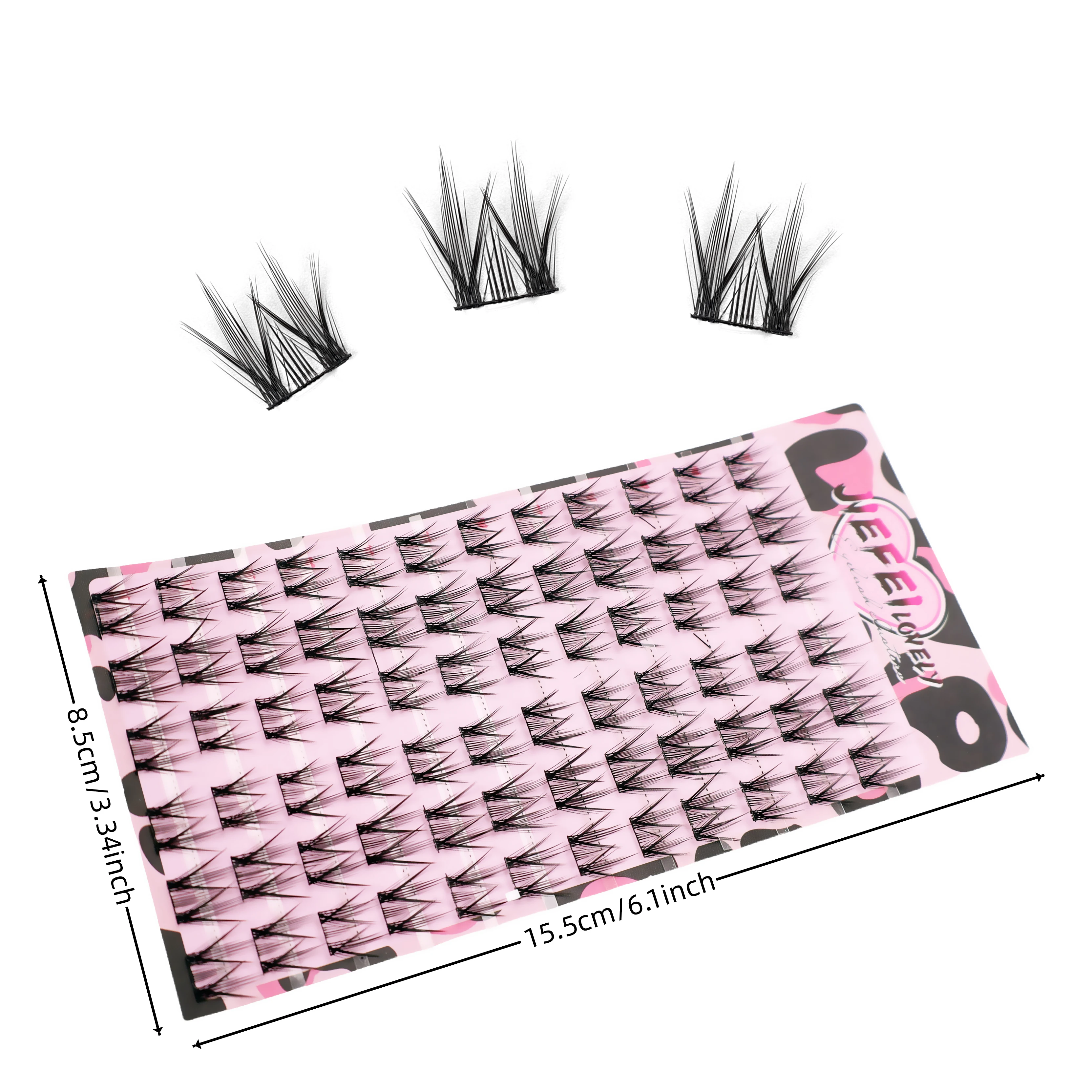 초보자를 위한 착용하기 쉬운 인조 속눈썹 - 자연스럽고 매력적인 외관의 72개 클러스터, 길이 11mm-13mm, D자형 컬, 슈트