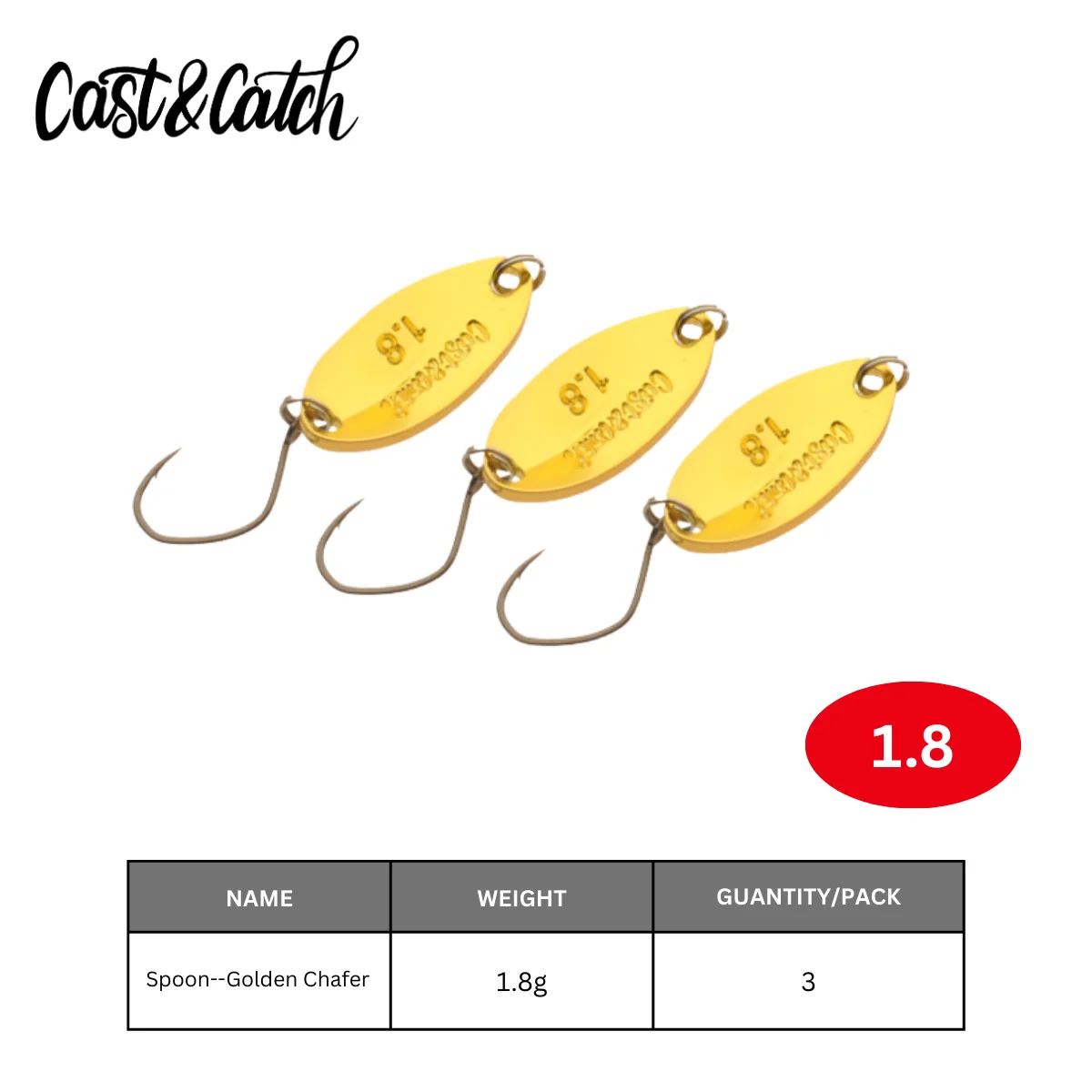 CAST&CATCH Golden Chafer/Golden Beetle Hard Baits – Metallguss-Jig-Löffel: Robuster Kupfer-Wassertropfen-Forellen-spezifischer Angelköder