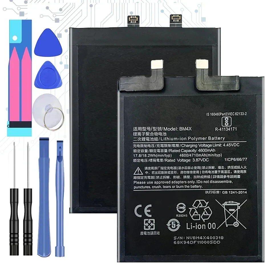 BM4X BM55 4710mAh-4900mAh Replacement Battery For Xiaomi 11 Pro 11R 11Pro Batteria + Free Tools