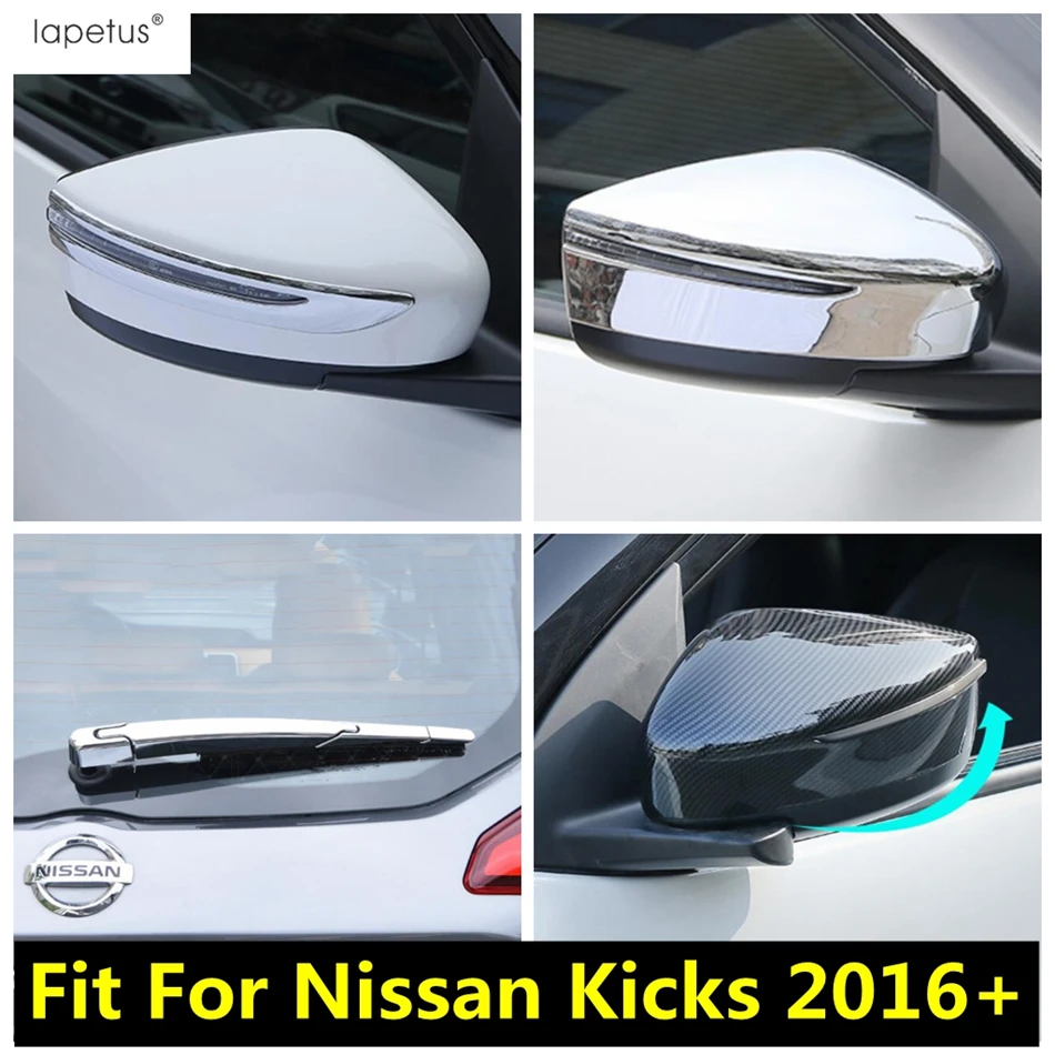 

Rear Window Wiper / Rearview Mirror Cap Strip Decoration Cover Trim For Nissan Kicks 2016 - 2024 ABS Chrome Accessories Exterior