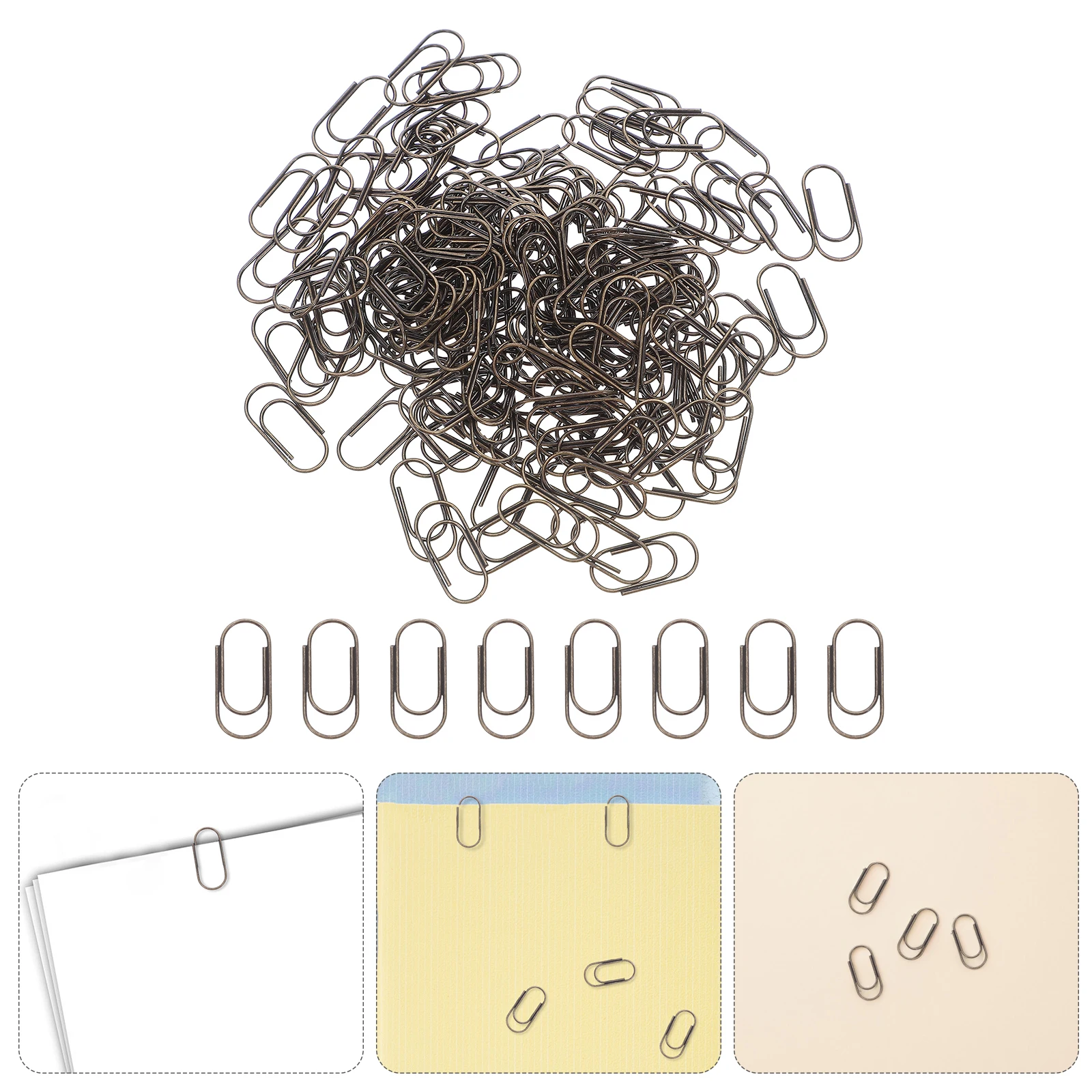 

200pcs Vintage Paper 15Mm Mini Metal Clips Bronze Decorative Office School Stationery Planner Journal Craft File