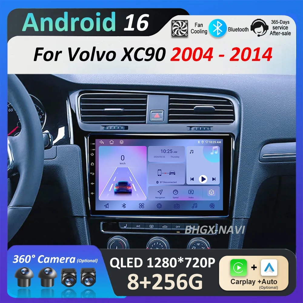 

Навигационный GPS HD-экран для Volvo XC90 2004-2014 Android 14 WiFi Автомобильный видеомультимедийный плеер Bluetooth головное устройство