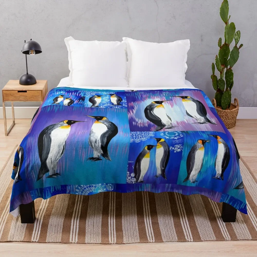 

Penguin collage Throw Blanket Bed covers Travel for sofa Blankets