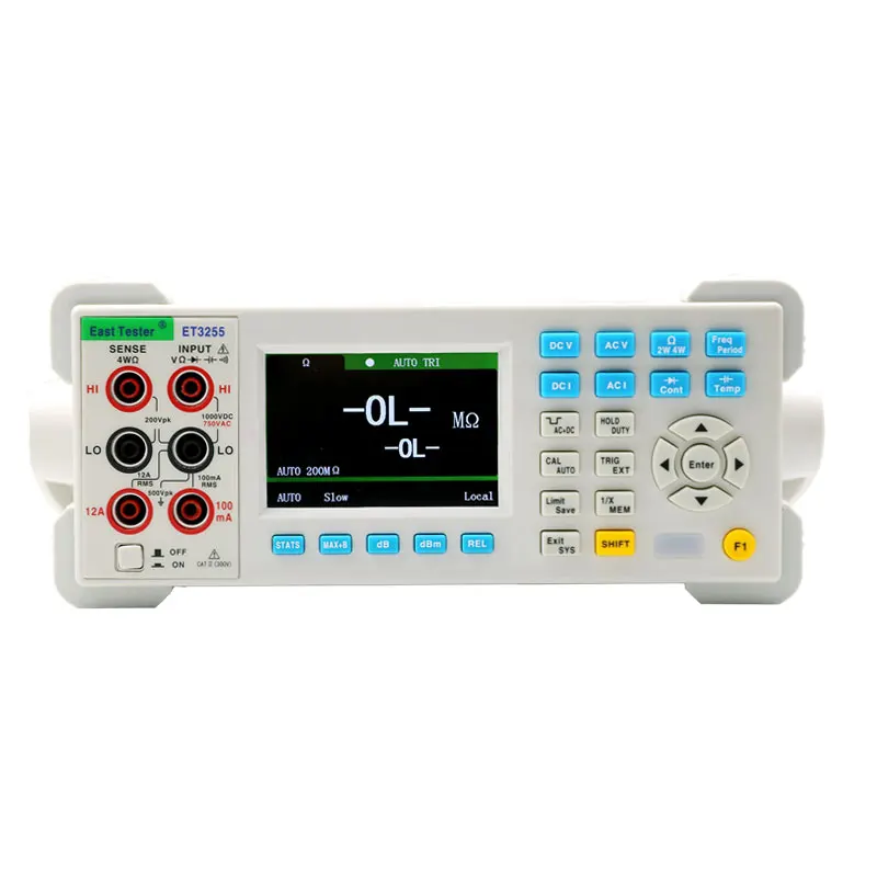 ET3255 51⁄2 multimètre numérique de table Écran LCD TFT 3,5 pouces 220000   Compte un double multimètre numérique True-RMS de paillasse