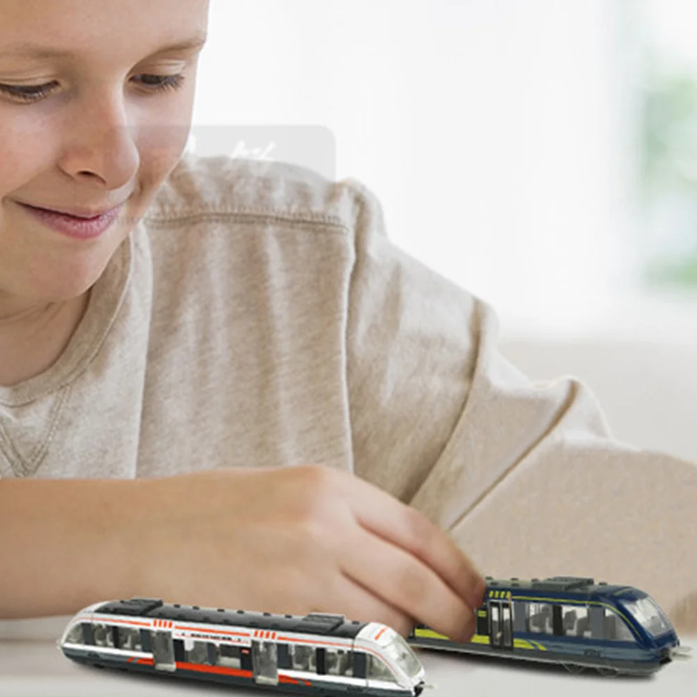 

2pcs Kids Simulation Alloy Electric Train Gifts For Children Birthday Party Christmas Train Set For Toddlers 1-3 3-5 Boys Girls