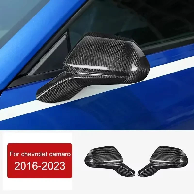 لسيارة شيفروليه كامارو ألياف الكربون الجافة 2010-2023 مرآة الرؤية الخلفية غطاء حماية مزخرف ملصق تعديل الملحقات