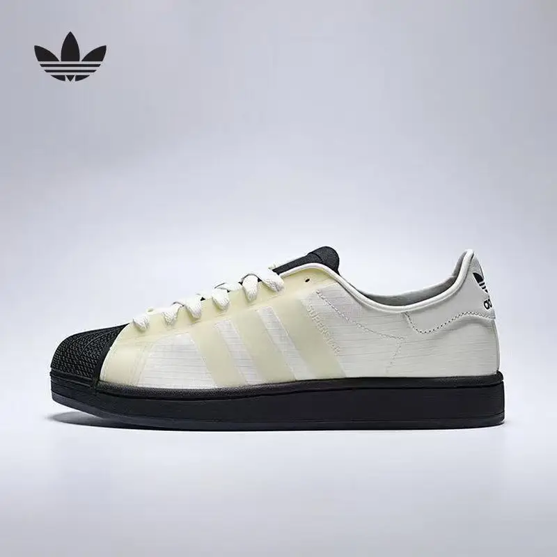 adidas Originals Superstar 2 Comfortable Versatile Women's Shell Toe Classic Sneakers Men's White Black KJ6573