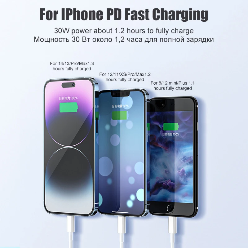 For Apple 30W Original Cable For iPhone 14 13 12 11 15 Pro Max Mini X XS XR 8 Plus Charger Fast Charging Data Cable Accessories