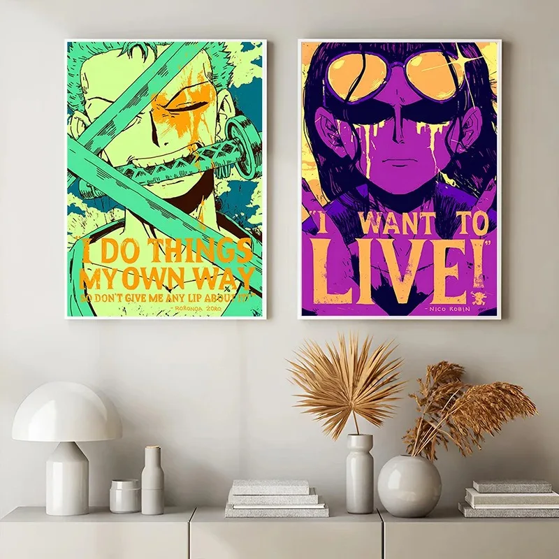 O-One P-Piece Charakter rahmenloser Leinwand-Kunstdruck – HD Anime Periphere Wanddekoration für Schlafzimmer, Wohnzimmer, Fans, Weltraum