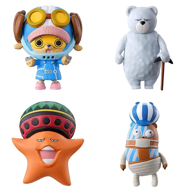 Bandai Original 4Pcs Gashapon From TV animation ONE PIECE あにまる02 Toys For Kids Gift Collectible Model Ornaments