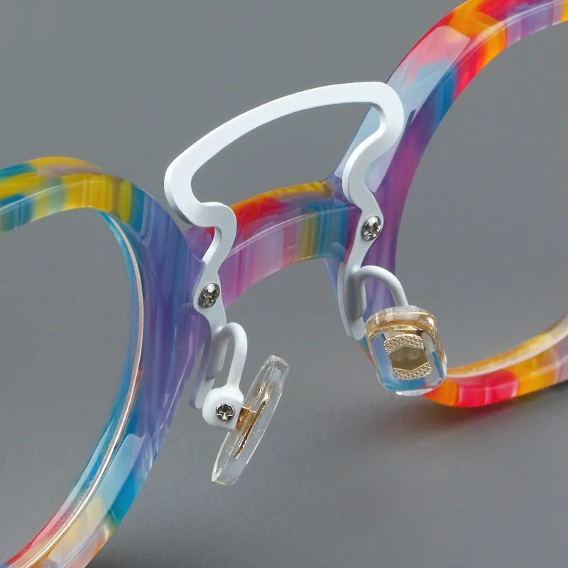 نظارات قراءة فوتوكروميك للرجال مصنوعة يدويًا من الأسيتات نظارات دائرية عدسات بصرية مضادة للضوء الأزرق أو نظارات الإشعاع