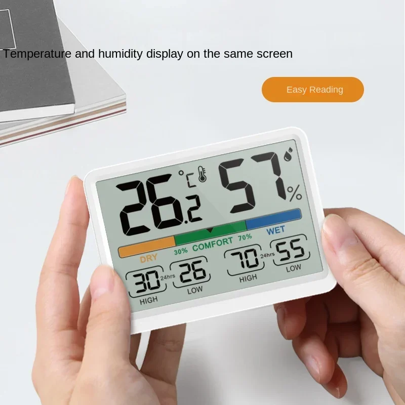 

Digital Thermohygrometer Indoor Household Thermometer Magnetic Tape Clock Electronic Thermometer