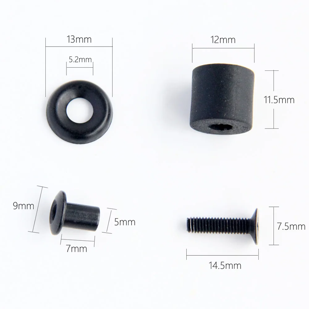 Long Post Flat Headed Chicago Screw Sets Bolt  Nut With Metal Countersunk And Thick Rubber Washer For DIY Kydex Holster