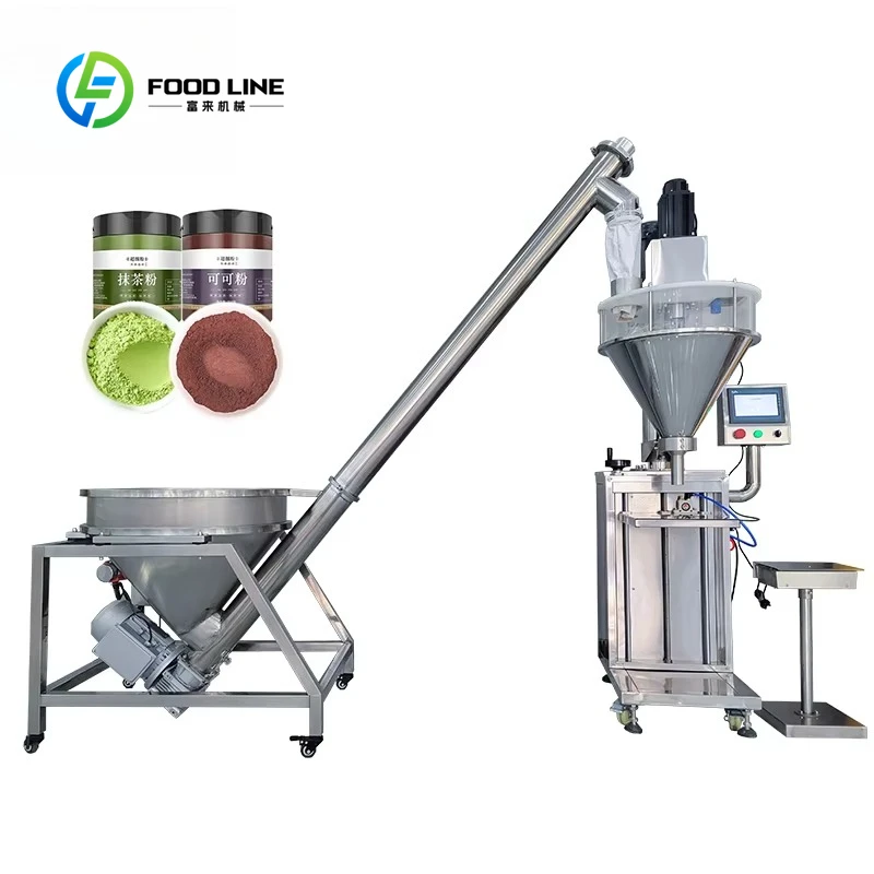 Customized Auger Filling Machine Vertical Semi Automatic With Feeder For Spice Flour Starch Milk Cocoa Dry Powder Reliable