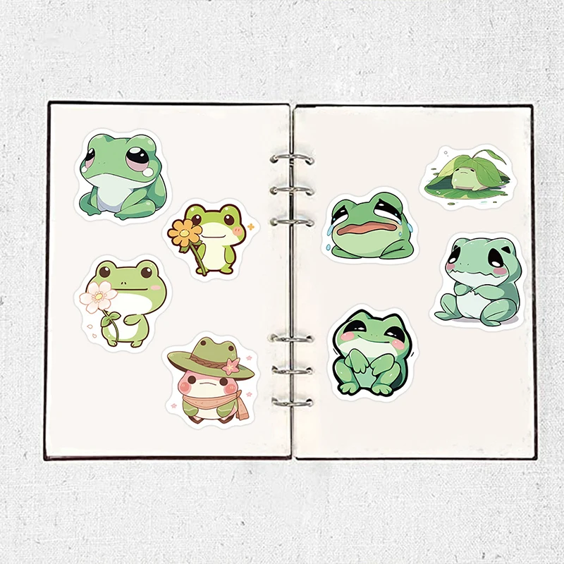 10/50/100PCS Kawaii Small Frog PVC Sticker Aesthetic Hand Accounting DIY Decoration Scrapbooking Stationery Supplies for Kids