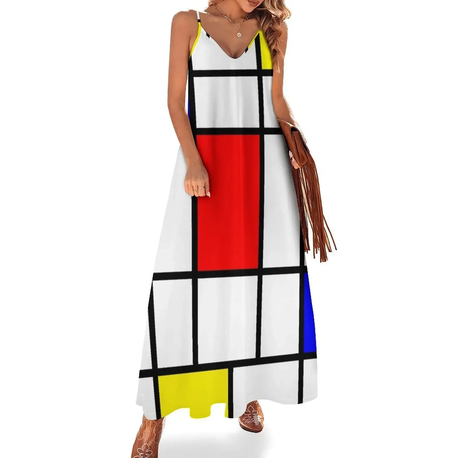 

Mondrian #63 Sleeveless Dress Long dress woman women's clothing trend 2024 women clothes summer dresses Dress