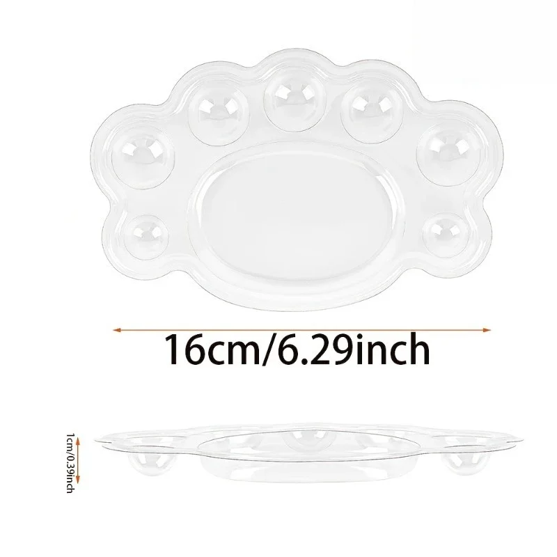 150pcs Disposable Transparent Paint Palette Tray with 8 Well Small Foot-Shape Portable Paint Pallet Painting Watercolor Tempera
