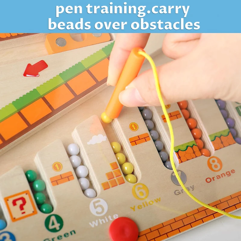 Montessori Speelgoed Kinderen Houten Magnetische Kleur en Nummer Doolhof Speelgoed Baby Vroeg onderwijs Leren Kleurherkenning Vaardigheden Speelgoed