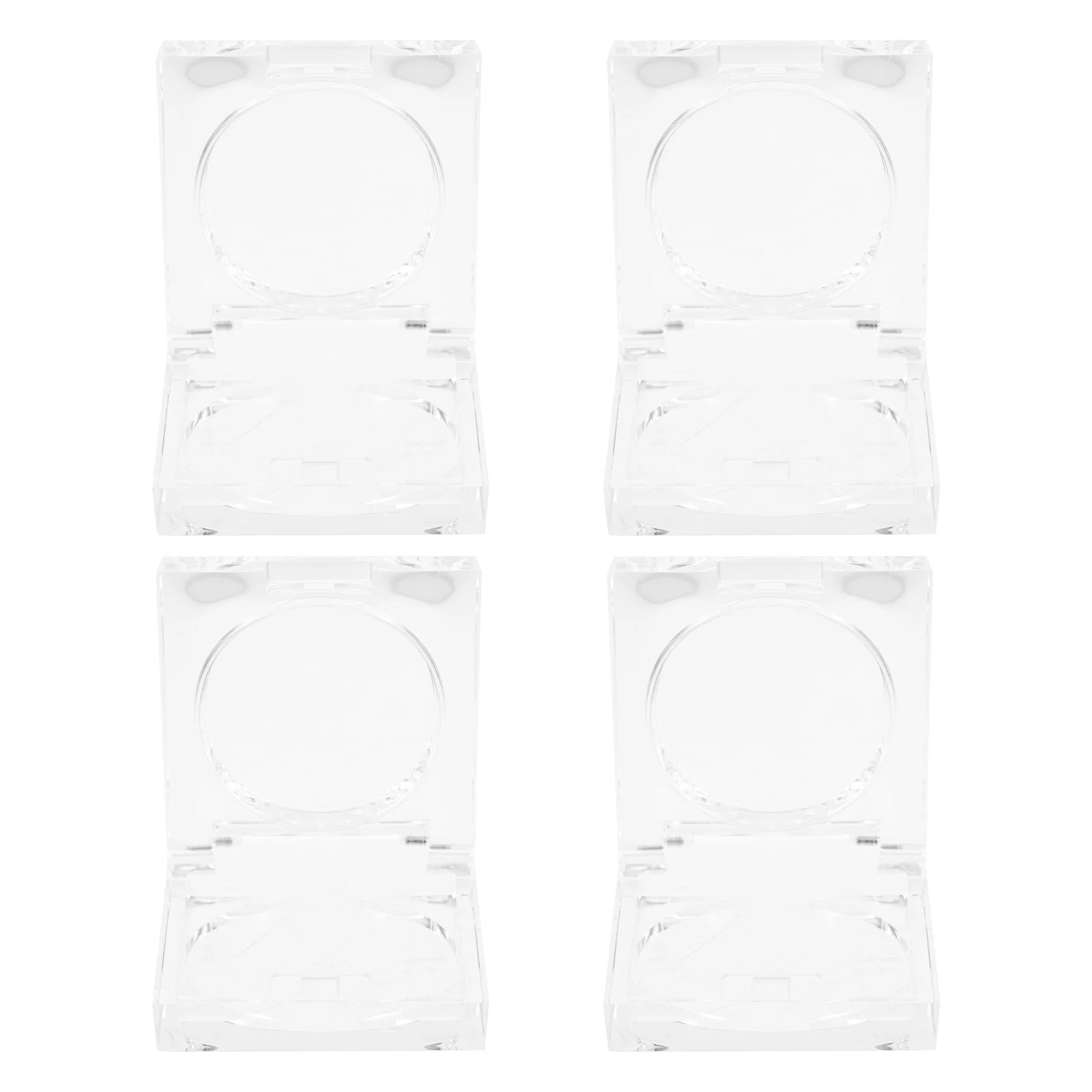 

4pcs Empty Square Shaped Cases Compact Travel Use Eyeshadow Container Plastic Highlighter Case Sample Holder