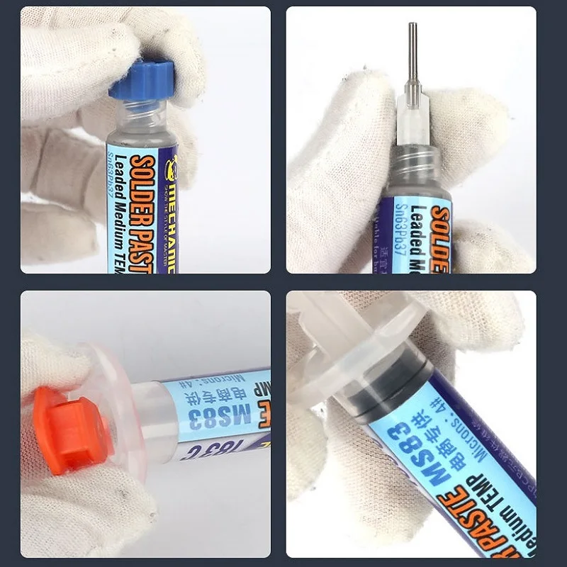 MECHANIC MS Series 50g Solder Tin Paste Lead-Free Syringe Soldering Flux Welding Paste for PCB GBA Board SMT Chip Phone Repair