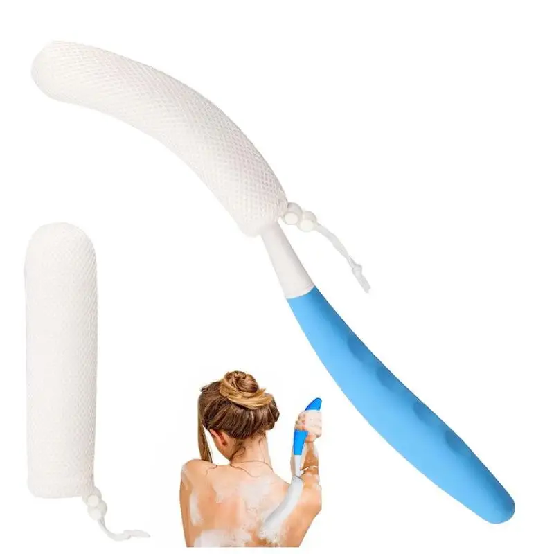 

1 Pcs Bath Soft Back Scrubber Brush Bath Shower Scrubbing Mesh Brush With Handle Exfoliating Scrub Massager Bath Supplies