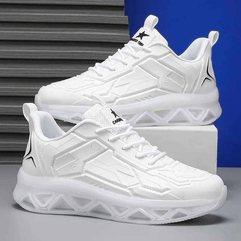 

Solid Color Popular Casual Personalized Breathable Height Increasing Men's Sports Shoes Plus Size Couple Versatile Board Shoes
