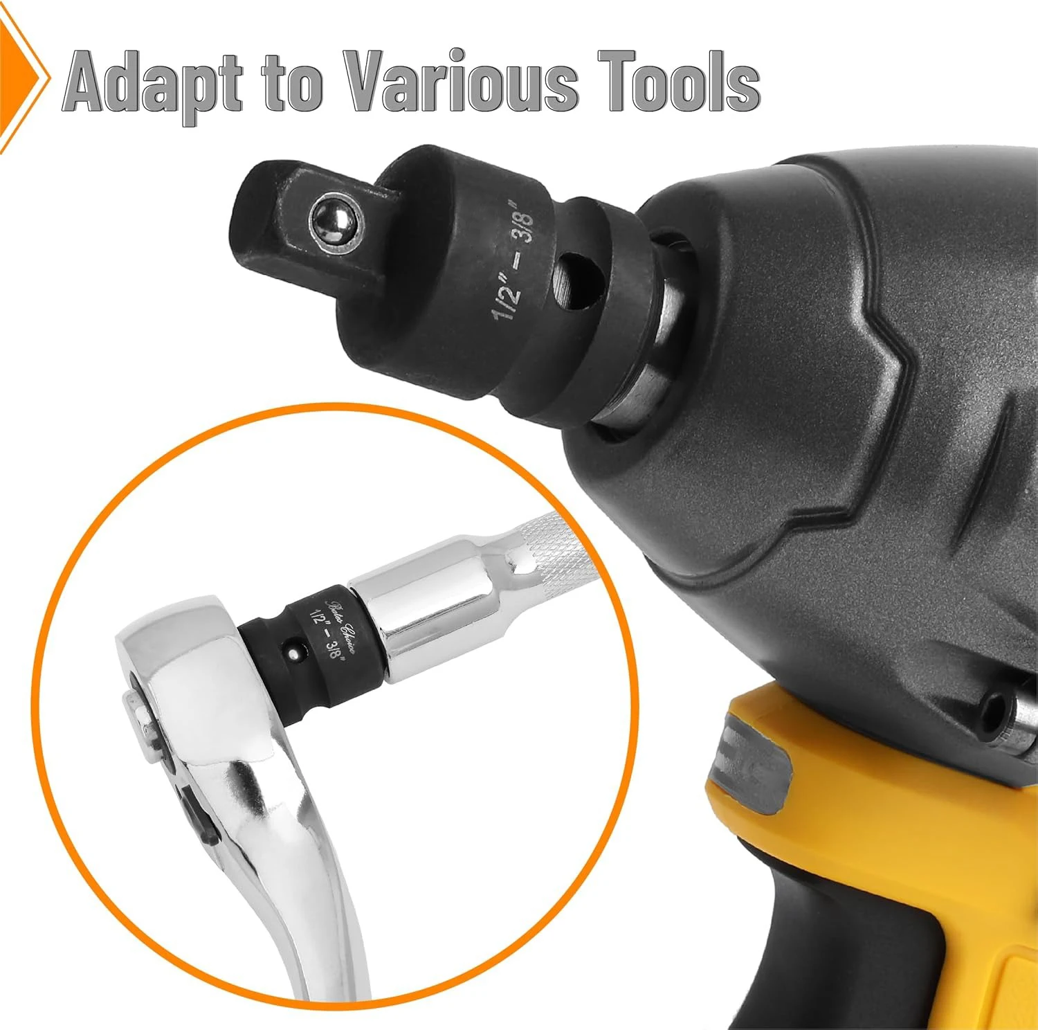 전문 4/6/8/10 임팩트 소켓 렌치 어댑터 세트 1/4 3/8 1/2 3/4 인치 스퀘... - 3