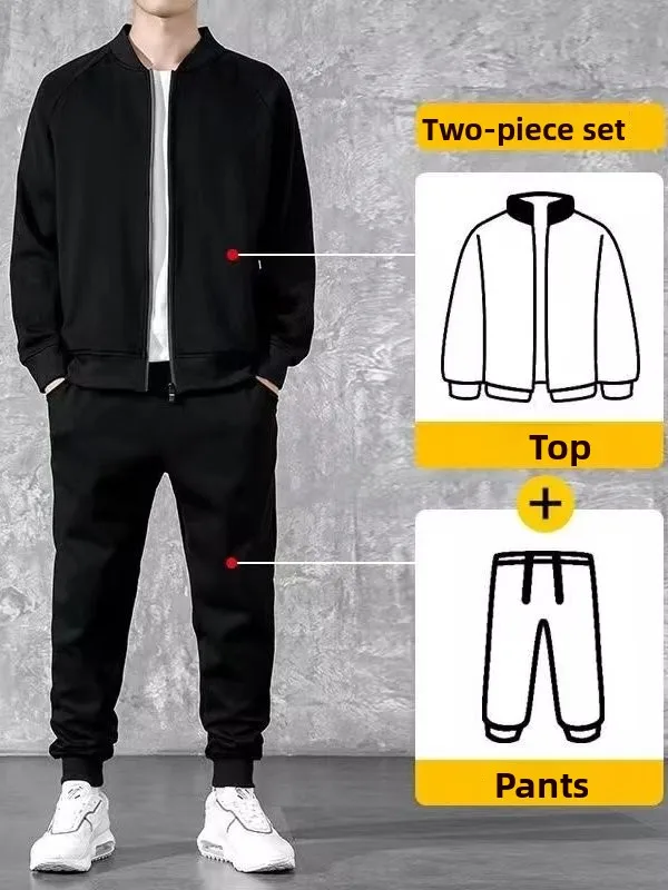 

Удобный спортивный повседневный мужской комплект, длинные брюки из полиэстера, модные корейские брюки, весенне-осенний новый наряд