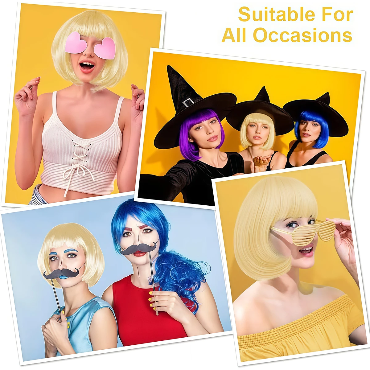 

Светло-русый парик-каре с челкой, термостойкие синтетические волосы с естественной линией роста волос, идеально подходят для повседневной носки, косплея и вечеринок.