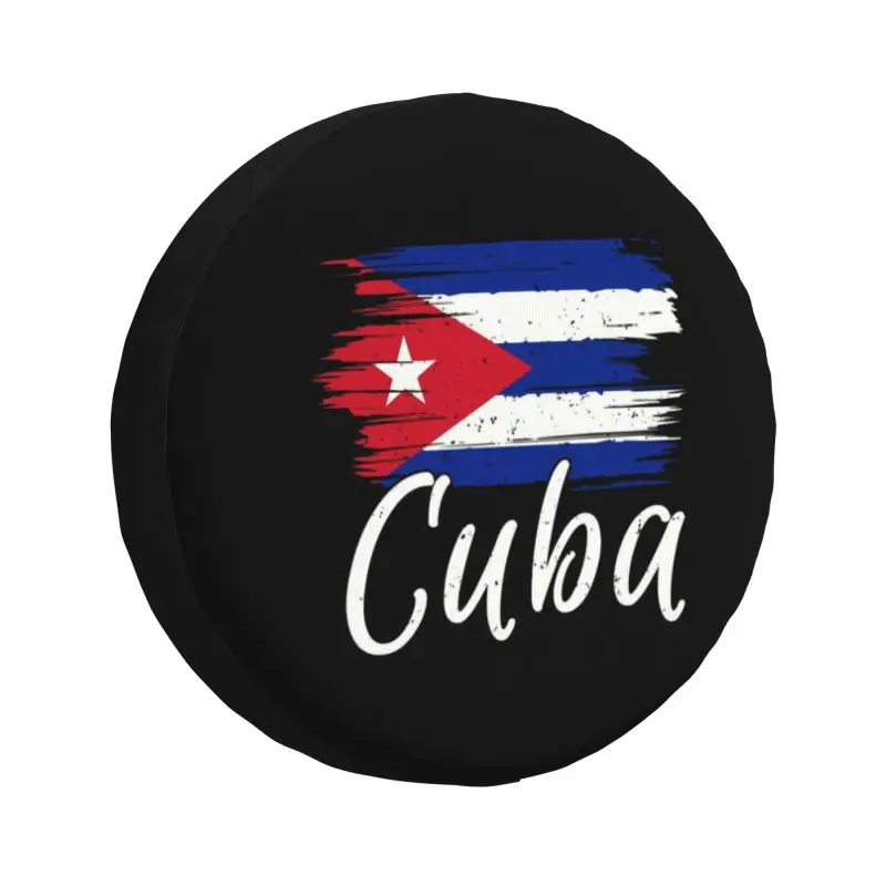 

Custom Cuba Cuban Havana Flag Tire Cover 4WD 4x4 Trailer Cuban Patriotic Spare Wheel Protector for Jeep Grand Cherokee