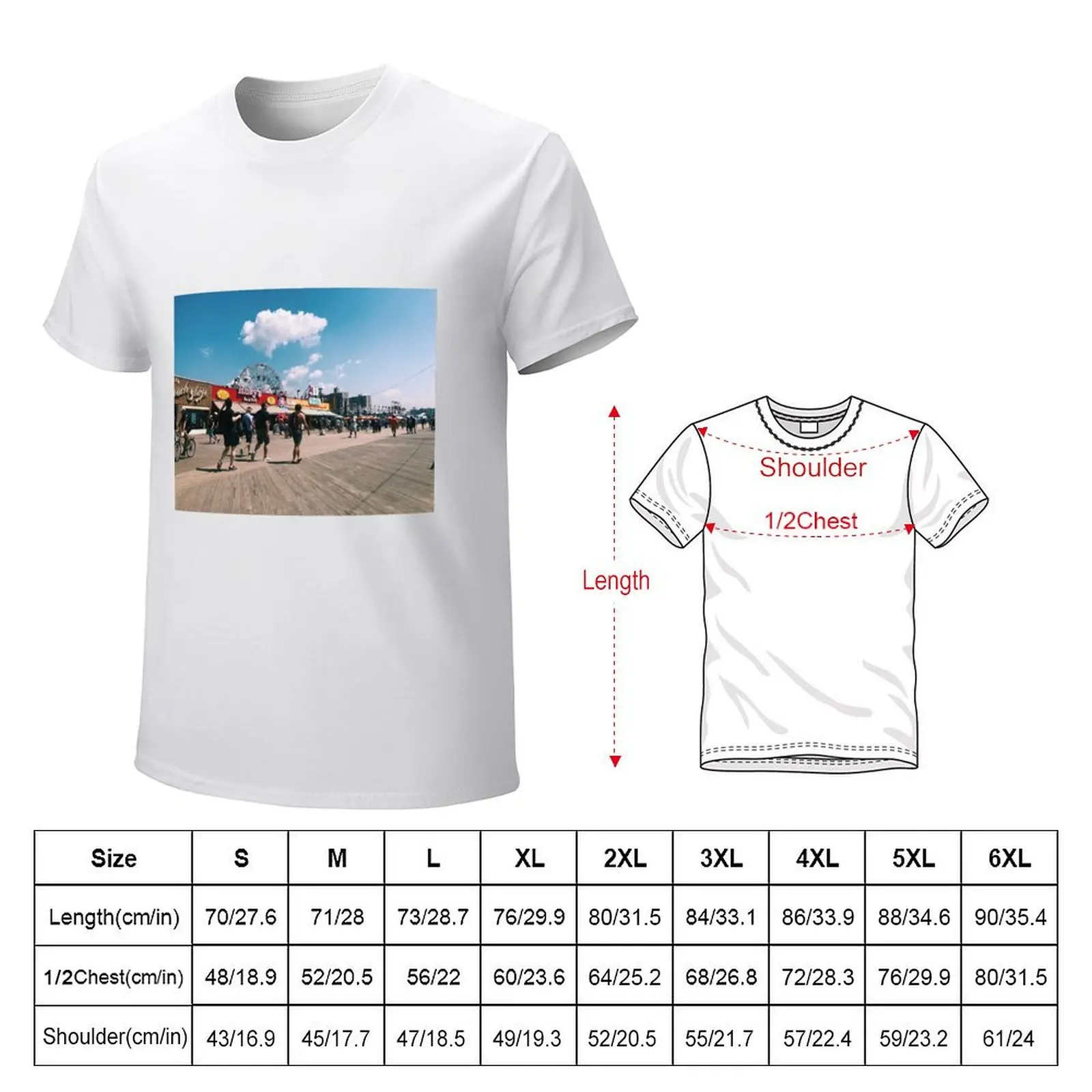 Coney Island Boardwalk NYC Summer T-Shirt customizeds korean fashion oversized mens t shirt